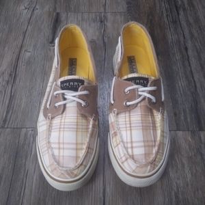 Sperry Top Sider Boat Shoes Size 6.5 Women Plaid